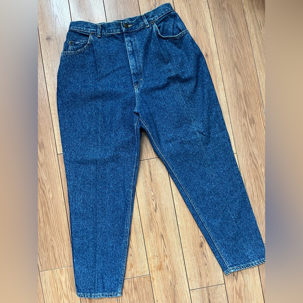 VTG Women's Lee Riders High Waist Tapered Blue Jeans | Sz: 18 W PETIT | USA
